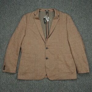 Express Blazer Mens Extra Large Brown Herringbone Wool Blend Slim Sport Coat NWT